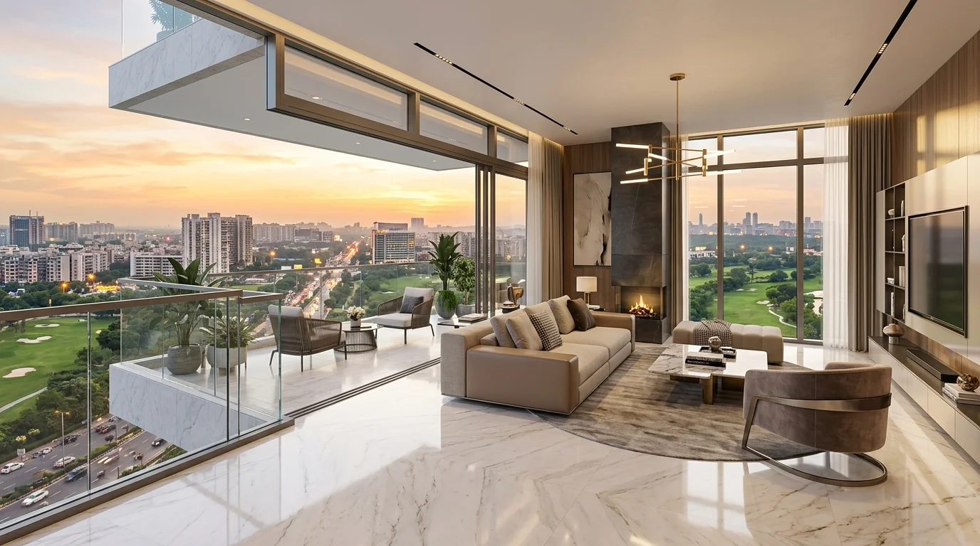 Max Estate Sector 59 270 Degree View Balcony Living Room